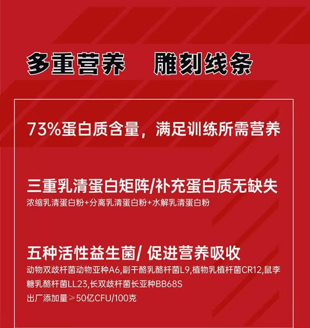 肌肉科技六星益生菌乳清蛋白粉增肌分离纯乳清蛋白质健身高营养-图0