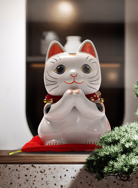 乐喵招财猫陶瓷摆件开业生日送礼