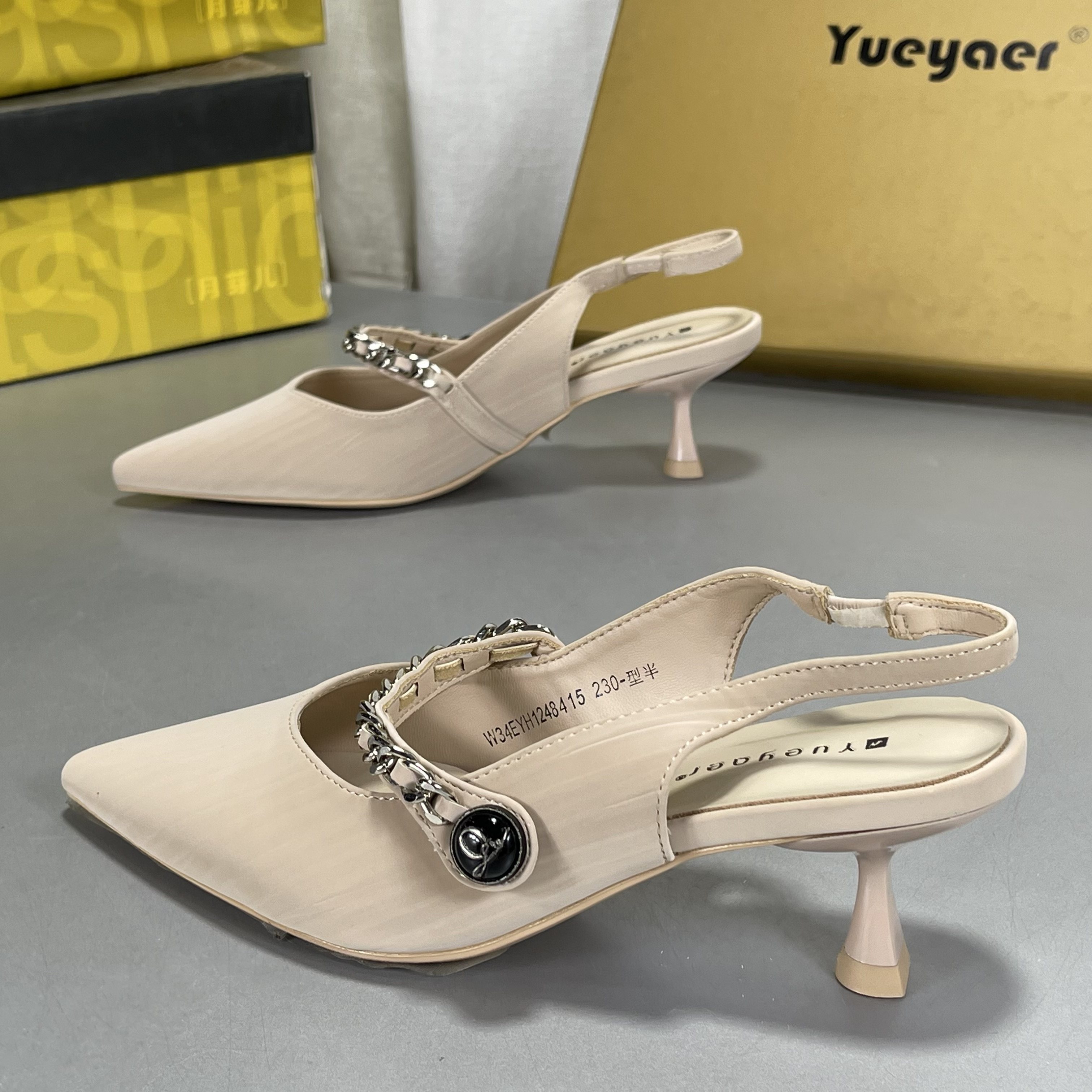 月芽儿高跟鞋女气质高级不累脚2026春夏季新款凉鞋细跟法式单鞋子,淘宝优惠券,粉丝福利购,淘宝优惠卷