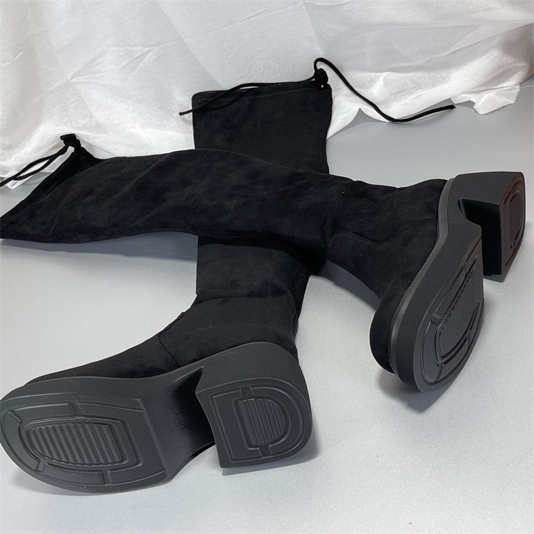 厚底过膝长靴女真皮高筒靴2025秋冬款高跟圆头粗跟显瘦弹力瘦瘦靴,淘宝优惠券,粉丝福利购,淘宝优惠卷