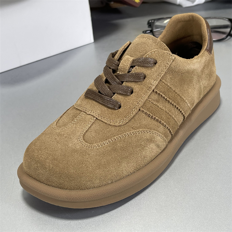 头层牛皮勃肯鞋女厚底百搭板鞋2025秋冬新款复古德训鞋软底休闲鞋 - 图1