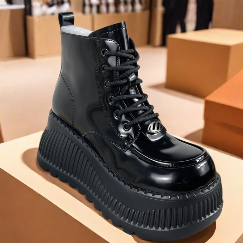 品牌专柜厚底马丁靴女2025秋季新款英伦风真皮百搭小个子短筒单靴,淘宝优惠券,粉丝福利购,淘宝优惠卷