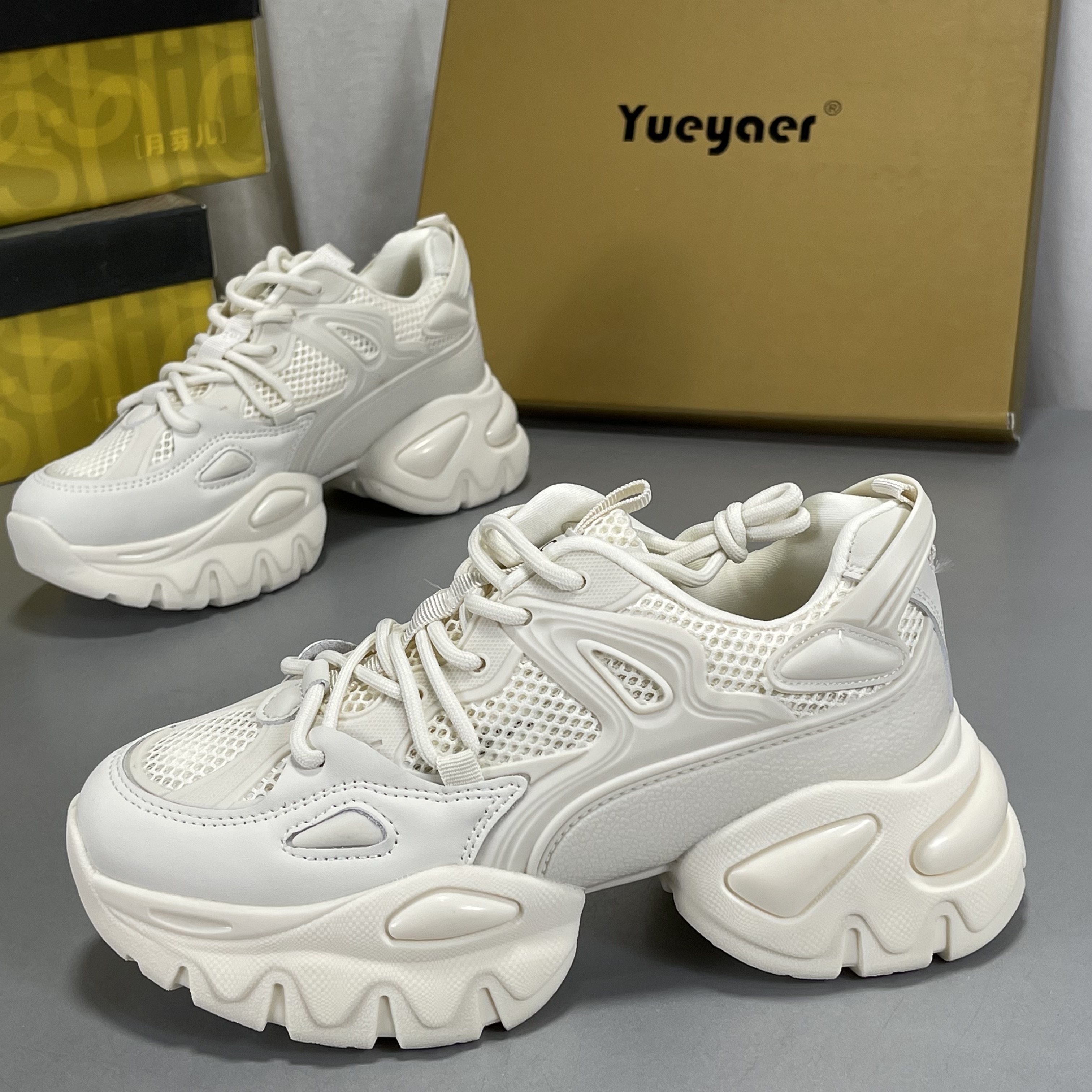 月芽儿真皮休闲鞋厚底老爹鞋女款鞋子2026新款女鞋增高运动小白鞋,淘宝优惠券,粉丝福利购,淘宝优惠卷