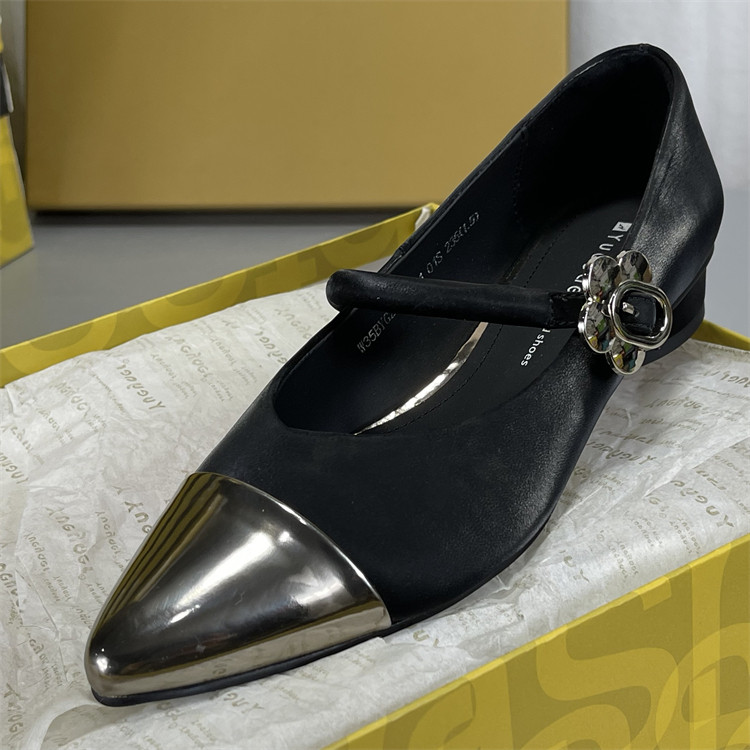 月芽儿法式玛丽珍鞋女鞋真皮2026春秋新款平底尖头浅口一字带单鞋,淘宝优惠券,粉丝福利购,淘宝优惠卷