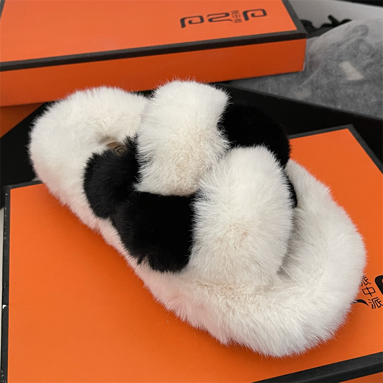 品牌撤柜毛毛拖鞋女外穿2025秋冬时尚韩版毛绒一字拖厚底棉拖鞋,淘宝优惠券,粉丝福利购,淘宝优惠卷