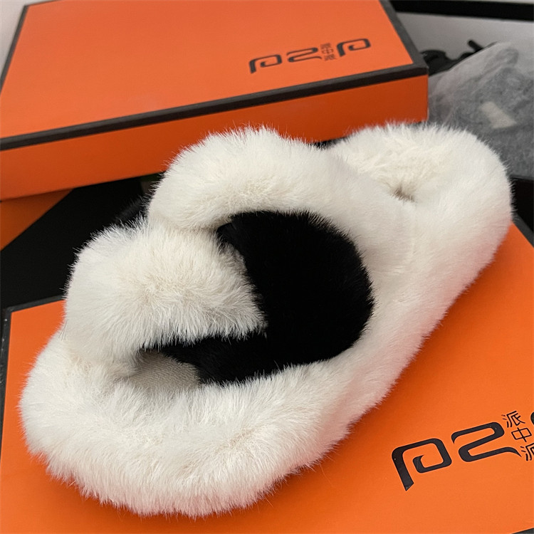 品牌撤柜毛毛拖鞋女外穿2025秋冬时尚韩版毛绒一字拖厚底棉拖鞋,淘宝优惠券,粉丝福利购,淘宝优惠卷