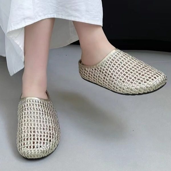 品牌真皮厚底勃肯包头半拖鞋女夏季外穿2025新款网面一脚蹬凉拖鞋,淘宝优惠券,粉丝福利购,淘宝优惠卷