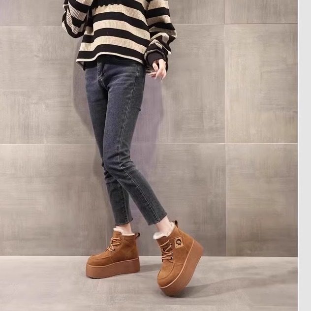 头层牛皮内增高雪地靴女鞋2025冬季真皮厚底加绒加厚高帮短靴棉鞋,淘宝优惠券,粉丝福利购,淘宝优惠卷