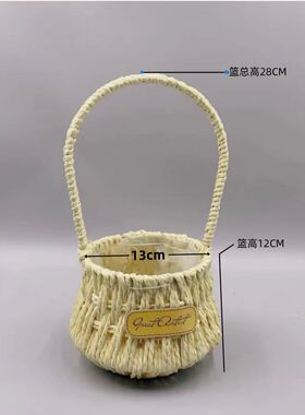 藤编篮子田园花盆篮子摆件