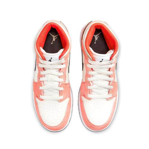 AIR JORDAN 1 MID SE (GS) AJ1 大童 粉白黑DV1336-800 - 图3