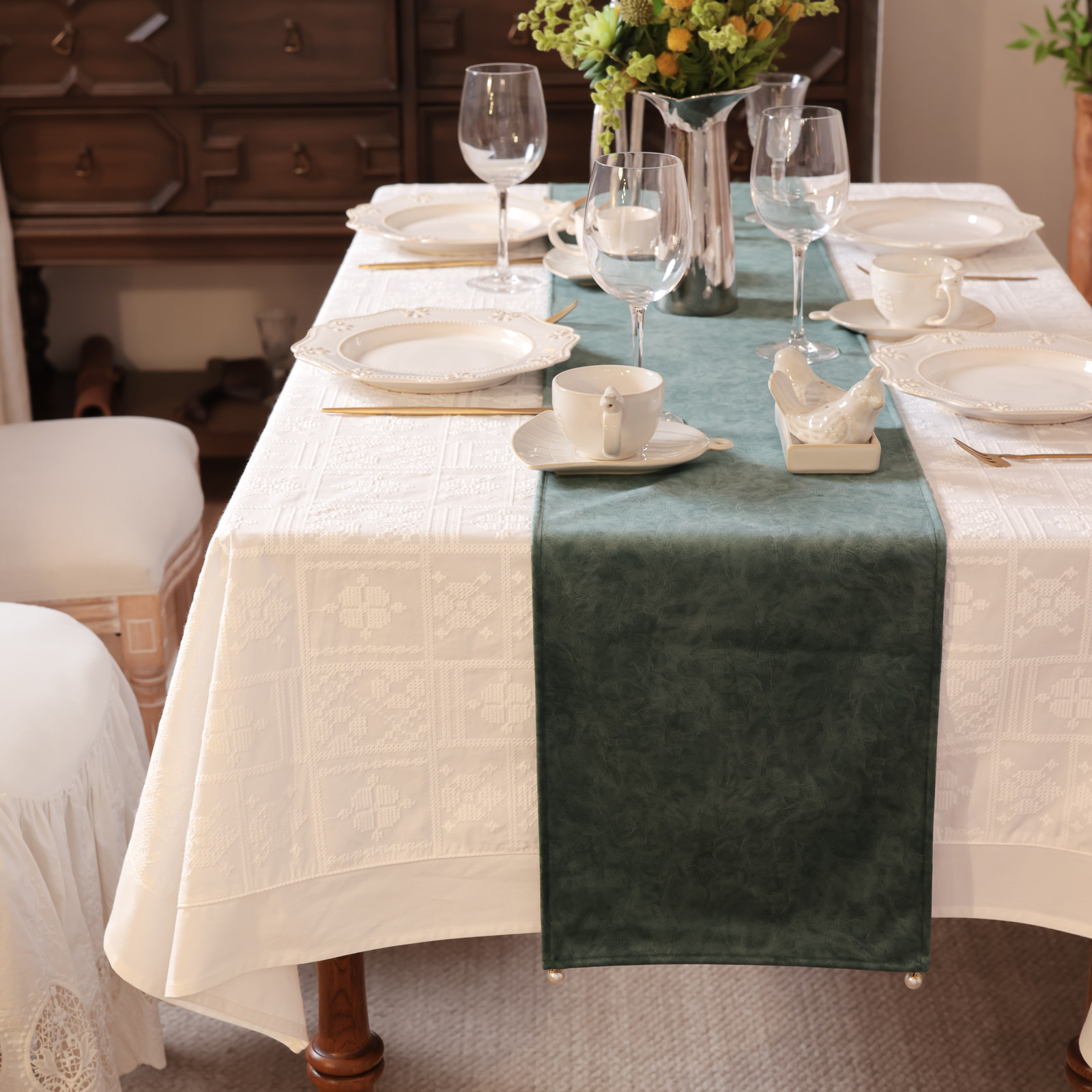 轻奢桌旗Miss Peony家礼法式中国欧美中古风桌垫斗柜茶席长条盖布,淘宝优惠券,粉丝福利购,淘宝优惠卷