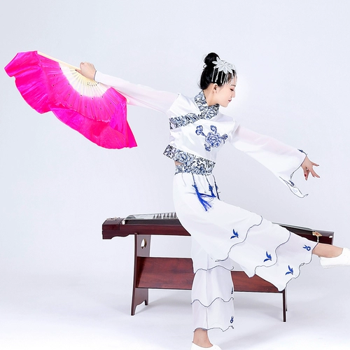 Двойная фанат танца двойная взрослая янге -фанат детей Дети Танцы фанат Градм -Цветная квадратная опора