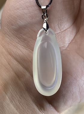 天然玉髓冰种如意吊坠锁骨项链皮绳女士礼物千里挑一精美好友礼物