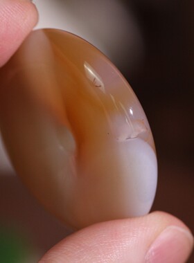 源饰界-天然玉髓平安扣挂件玉化玉石吊坠特色荷包蛋双色有水胆纹