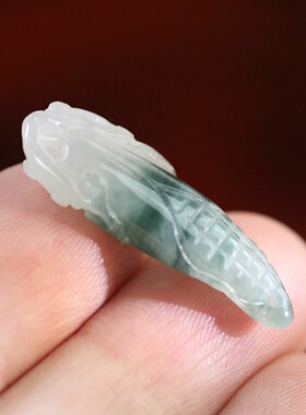 天然玉石缅甸翡翠A货糯化飘花小玉米挂件吉祥锁骨项链亭亭玉立坠