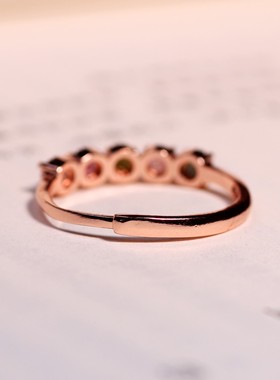 玉语凝天然碧玺戒指女款糖果色小众高级感高颜值闺蜜手饰可调节