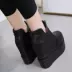 Giày đế bệt ngắn Giày nữ đế dày 12CM muffin đế dày với giày bốt Martin - Giày ống