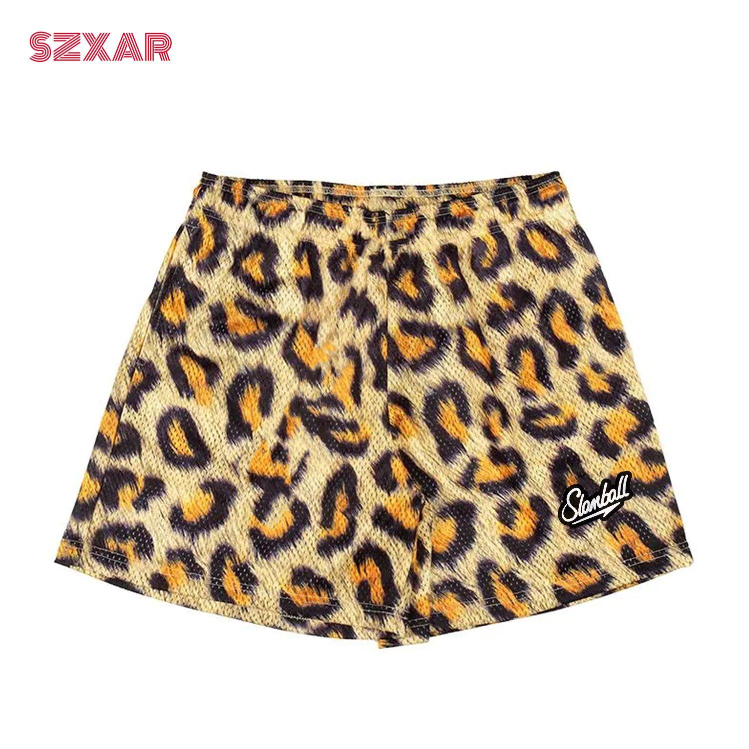 SLAMBALL夏季新款豹纹短裤男运动裤篮球美式网眼四分裤宽松潮,淘宝优惠券,粉丝福利购,淘宝优惠卷