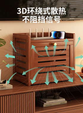 路由器收纳盒家用客厅光猫机顶盒整理架电线隐藏神器储物置物架子