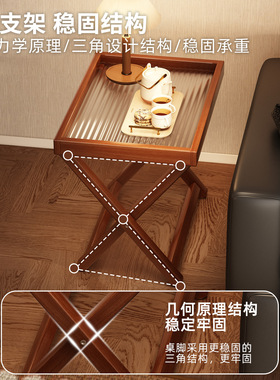 折叠桌家用沙发边几迷你桌子客厅茶几置物架阳台创意边桌简约角几