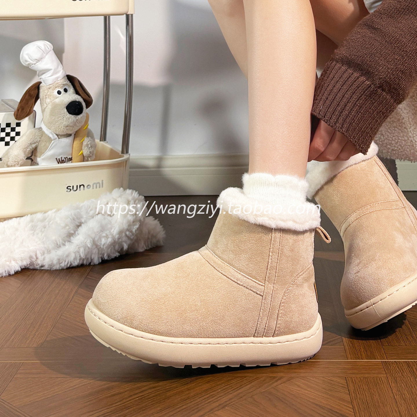 回力大头可爱雪地靴女加绒加厚冬季新款保暖棉鞋软底轻便厚底靴子,淘宝优惠券,粉丝福利购,淘宝优惠卷