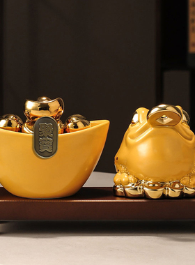 陶瓷招财新中式客厅聚宝盆摆件