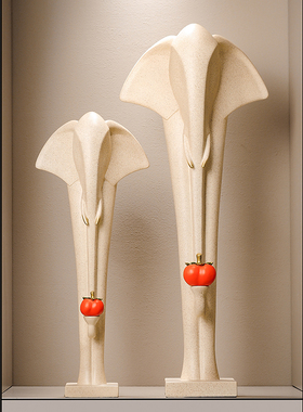 新中式客厅招财竖高大象摆件一对