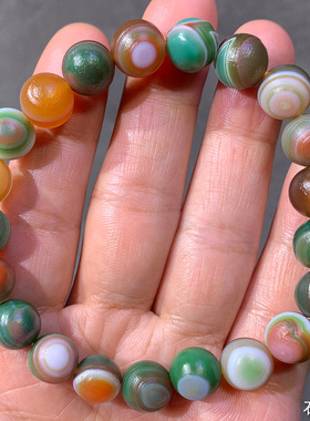 天然缠丝玛瑙手串 精品眼睛石手串 手链  玛瑙原石