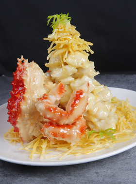 清蒸帝王蟹海鲜餐饮美食影视样品