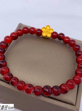 女越南沙金镀金桃花手链久不掉色