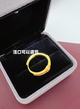 金店同款古法沙金经典鸽子蛋戒指