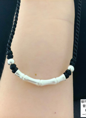 手工女士项链足银铃铛不掉色吊坠