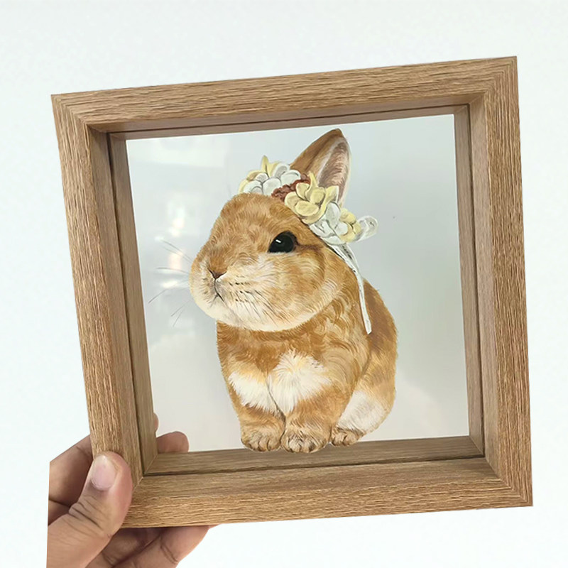 手绘宠物玻璃画像定制猫咪狗狗肖像彩色丙烯生日礼物照片定做纪念,淘宝优惠券,粉丝福利购,淘宝优惠卷