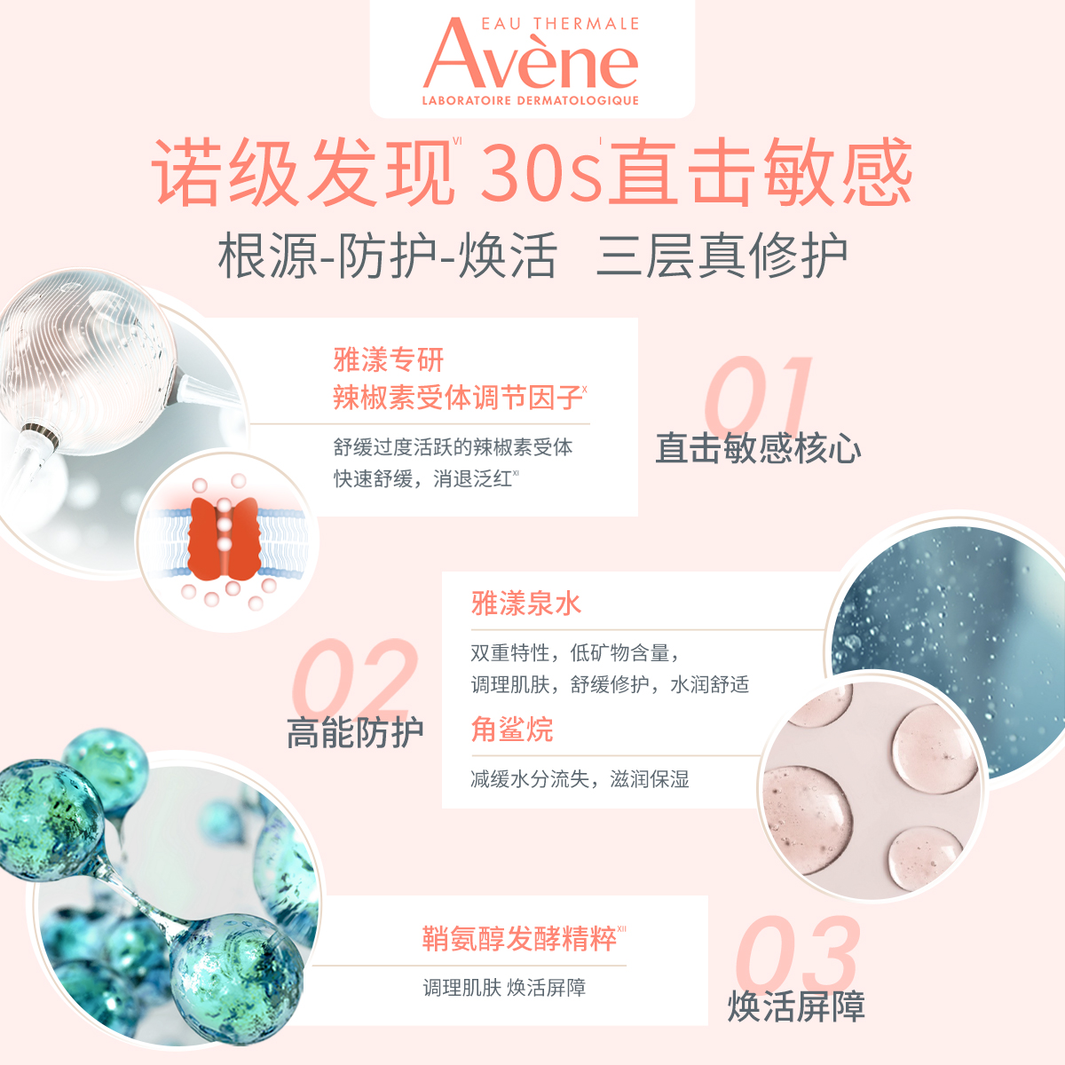 【618抢先加购】雅漾专研修护霜敏感肌舒缓面霜乳液官网正品avene