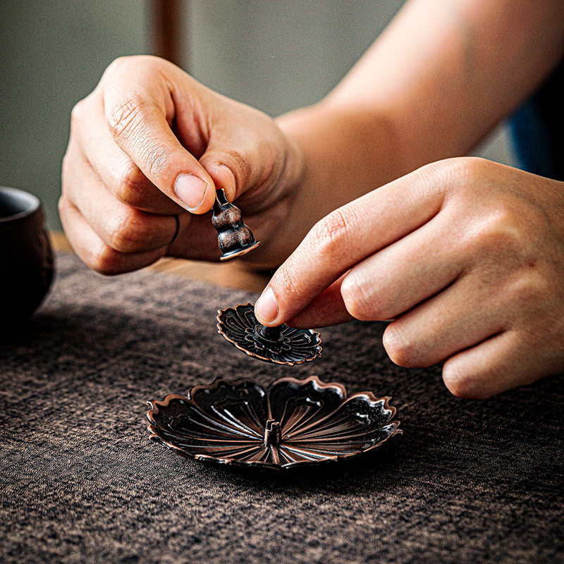 莲花香插香座点香座盘托香托线香家用室内檀香炉家用香道摆件,淘宝优惠券,粉丝福利购,淘宝优惠卷