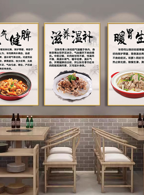 羊肉火锅店装饰画羊杂羊汤馆墙面广告海报挂图吃羊肉好处墙壁贴纸