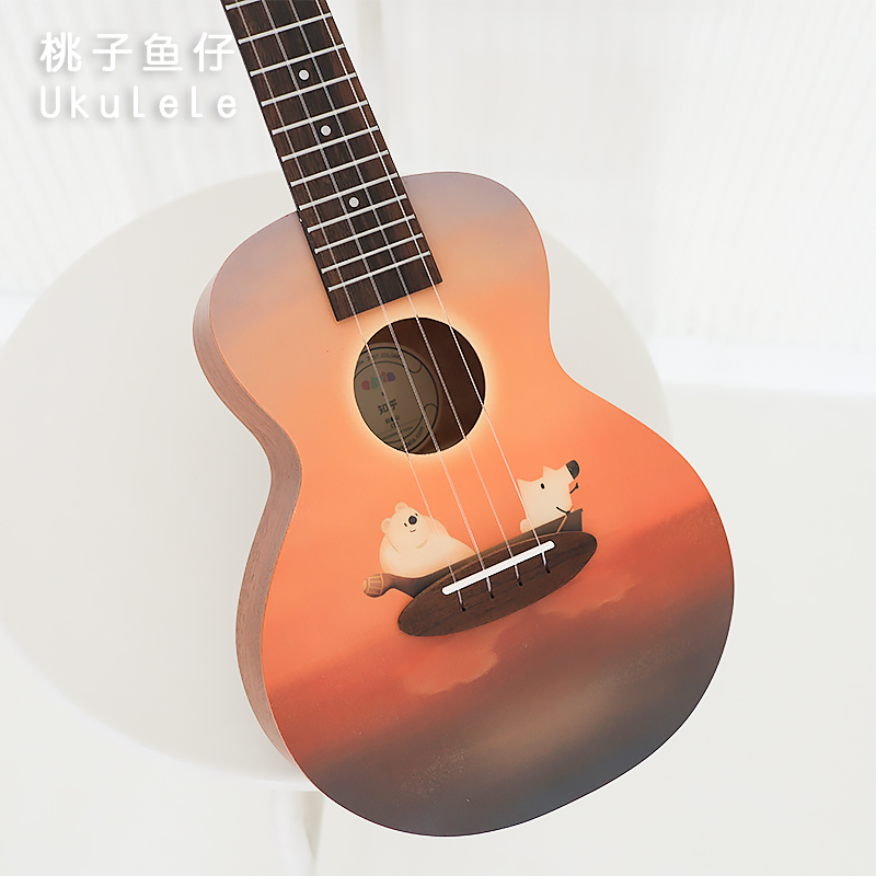 奈施Adela 知乎刘看山定制款尤克里里桃花芯单板初学入门桃子鱼仔 - 图2