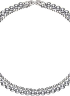 MPAY2024双层叠戴真多麻色珍珠项链高级感毛衣链