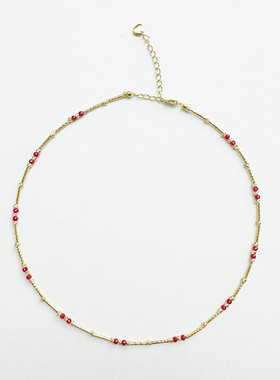 MPAY红刚玉珍珠项链双层叠戴锁骨链【多样性发货】