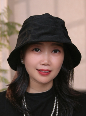 新款四季复古褶皱减龄盆帽休闲百搭渔夫帽气质文艺显脸小帽子女