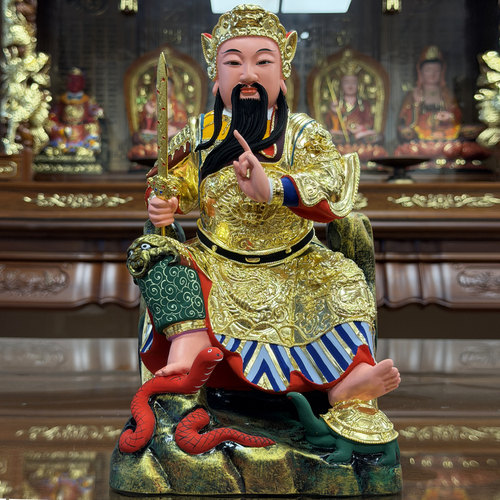 玄天上帝木雕神像武当山真武大帝像香樟木雕定制玄武祖师爷祖师 - 图2
