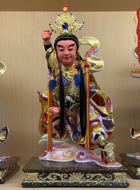 哪吒三太子神像中坛元帅三坛海会大神香樟木雕威灵显赫大将军摆件