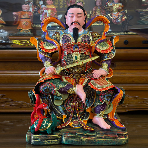 玄天上帝木雕神像武当山真武大帝像香樟木雕定制玄武祖师爷祖师 - 图3
