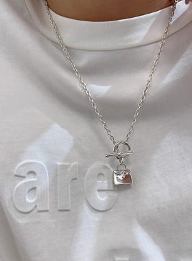 包包吊坠项链女简约气质冷淡风OT扣锁骨链ins风小众百搭网红颈链