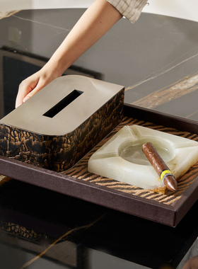 高颜值托盘纸巾盒装饰糖果罐摆件