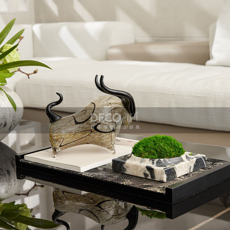 石材高足果盘茶几边角几永生青苔藓微景观仿真造景装饰盘桌面摆件,淘宝优惠券,粉丝福利购,淘宝优惠卷