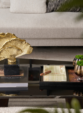 中古金色艺术摆件组合酒店茶几