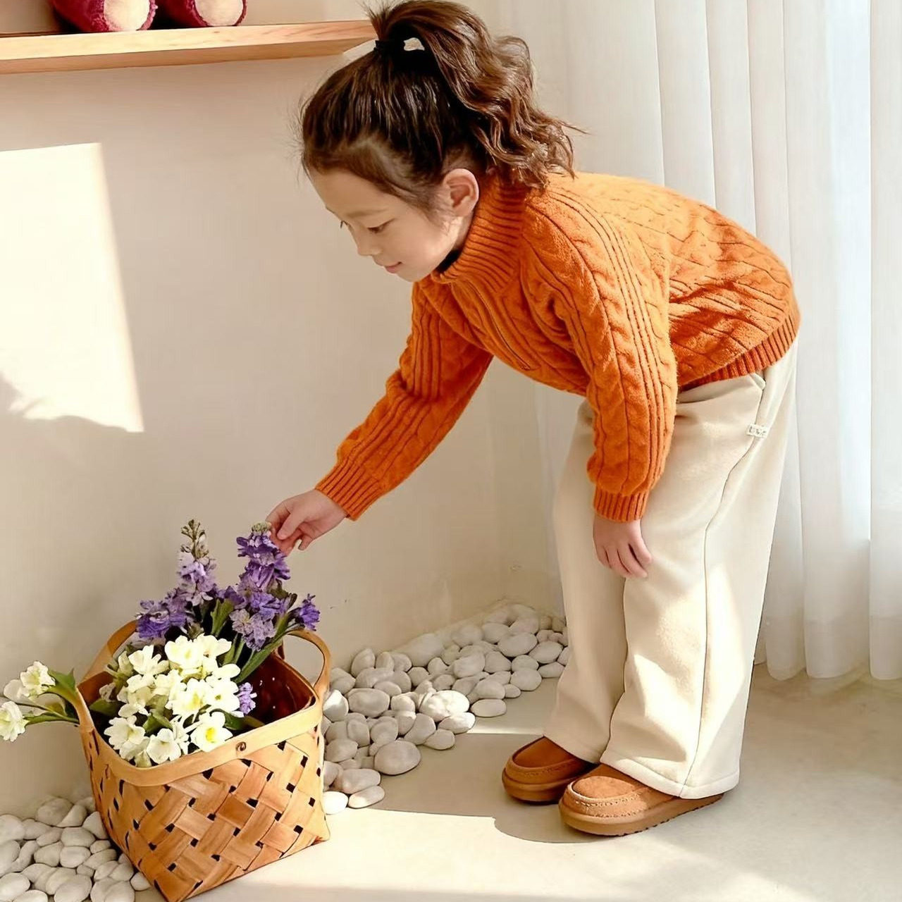 女童新款2025套装秋冬款多巴胺休闲风圆领针织毛衣直筒裤两件套,淘宝优惠券,粉丝福利购,淘宝优惠卷