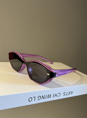 连体片眼镜猫眼小框太阳眼镜