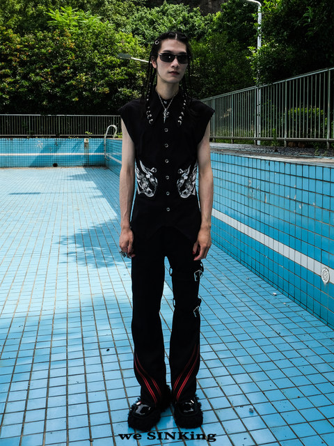 Sinking Sinking SK series HCK season Witness Zipper PANTS zipper leather pants and trousers